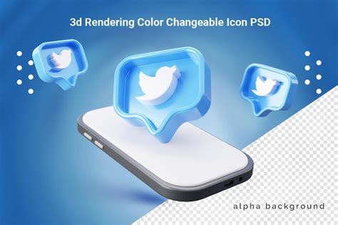 Premium PSD | Twitter marketing icon 3d