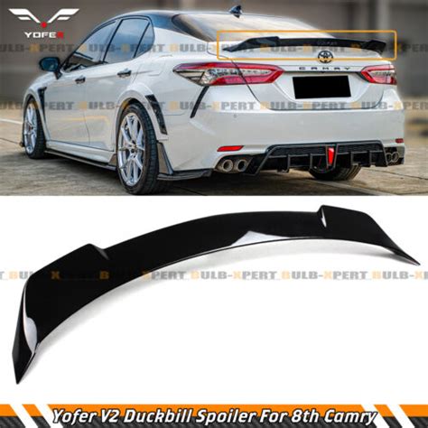 For 2018 2023 Toyota Camry Gloss Black Jdm Trd Style Highkick Trunk Spoiler Wing