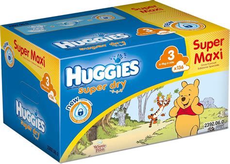 Huggies Pañales Super Dry Disney Box Tamaño 3 2 x 68 pañales