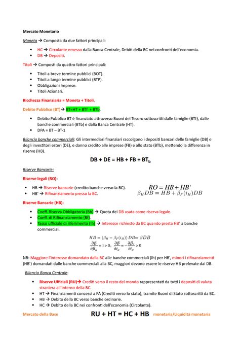 Appunti Di Macroeconomia Parte 1 Parte Del Corso Di Analisi Dei