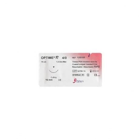 Fils de suture OPTIME R 3 0 3 8 T16 75 cm fil résorbable La Vitrine