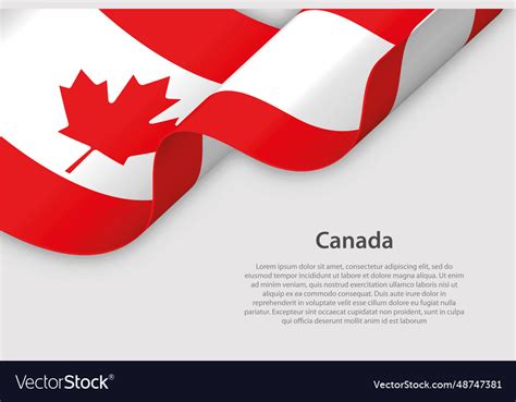 3d ribbon with national flag canada isolated Vector Image