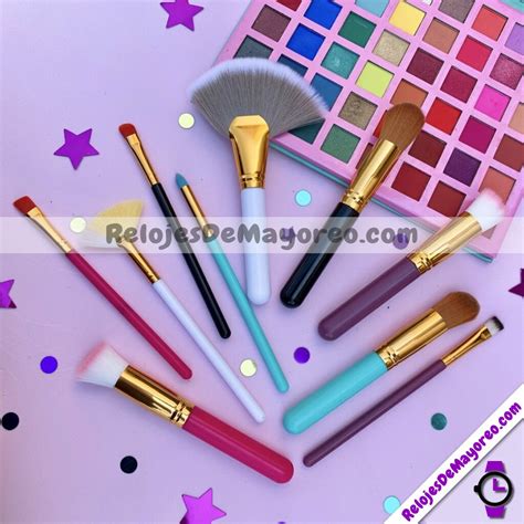 Brochas Para Maquillaje Edicion Colores Set De 10 Piezas Proveedor Maquillaje Mayoreo M3601