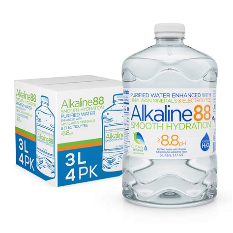 Buy Alkaline88 Purified, Ionized Alkaline Water, 3-Liter bottles, 4 ...