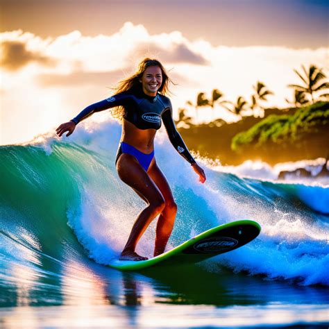 Girl Surfing In Hawaii In Summer By Matt Ray Playground