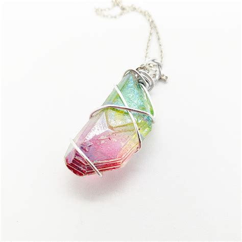 Collier Quartz Arc En Ciel Licorne La Licornerie