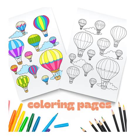 Hot Air Balloon Coloring Pages Worksheet Activities End Of The Year