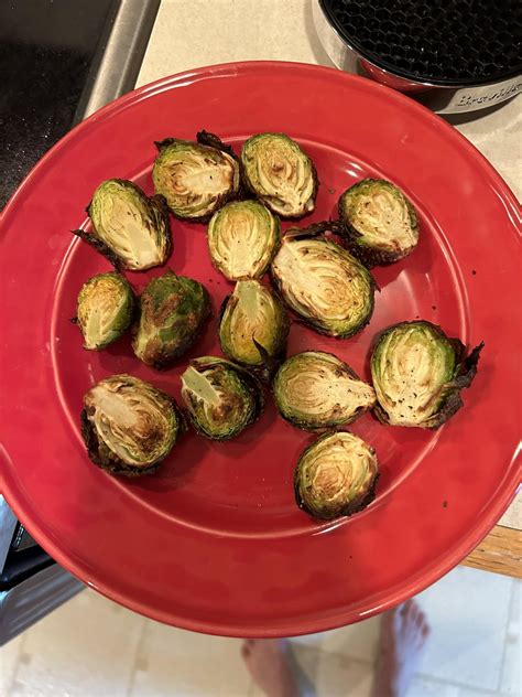 Air Fryer Brussels Sprouts For The First Time Ever R Goodrestrictionfood