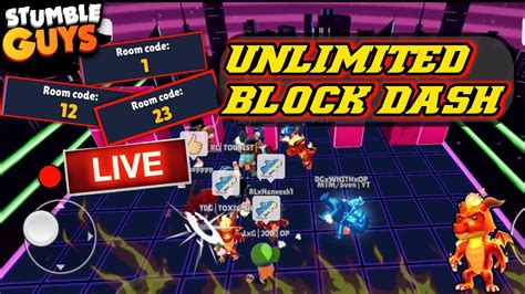 Unlimited Block Dash Stumble Guys Live I Create Code For Stumble Guys