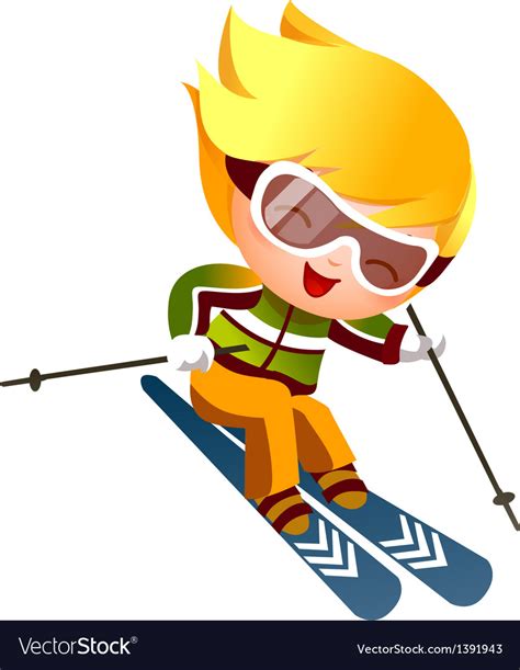 Boy Skiing Royalty Free Vector Image Vectorstock