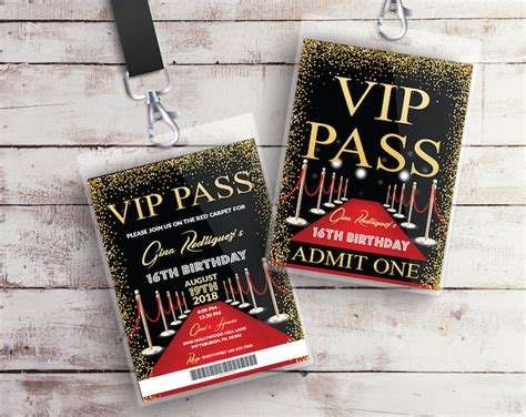 Vip Pass Backstage Pass Concert Ticket Birthday Invitation Any Age