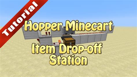 Minecraft Tutorial Hopper Minecart Item Drop Off Station YouTube