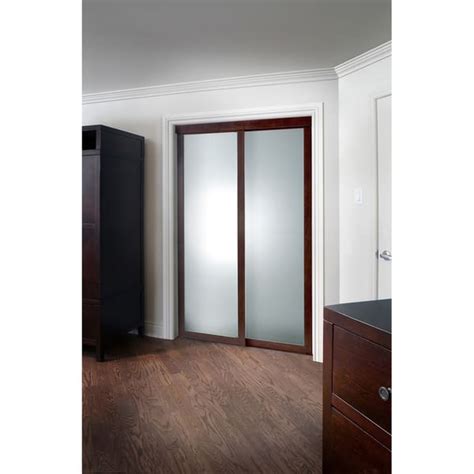 Pinecroft Fusion Frosted Glass Chocolate Frame Sliding Mirror Door ...