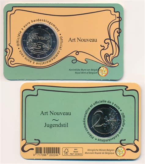 Belgi Euro Art Nouveau In Coincard Nederlands Europost