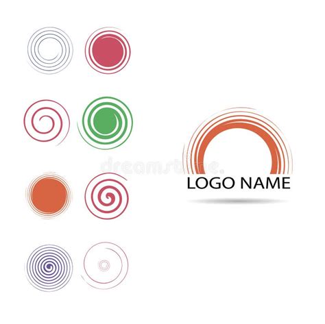 A Set Of Company Logos In The Form Of A Spiral Stock Vector