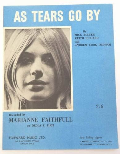 Partition Sheet Music Score Marianne Faithfull As Tears Go By