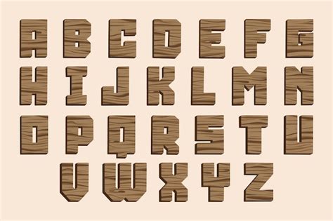 Free Vector Hand Drawn Wood Font Design