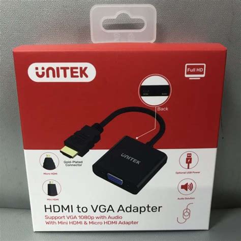 Jual Hdmi To Vga Adapter With Mini Hdmi Micro Hdmi With Audio Unitek Y