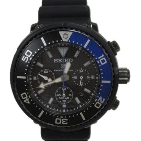 Seiko Prospex V175 0ec0 Solar Watch Limited To 5000 Analog Black Blue Diver Scuba Sbdl045