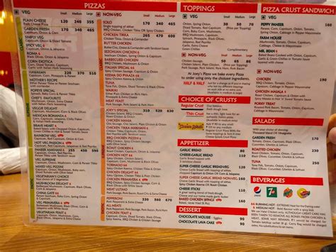 Menu At Joeys Pizza Mumbai Shop 1