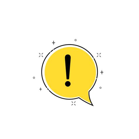 Yellow Warning Icon Exclamation Mark Sign Circle Button Illustrations Royalty Free Vector