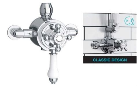 Traditional Thermostatic Mixer Shower Set Round Chrome Crosshead