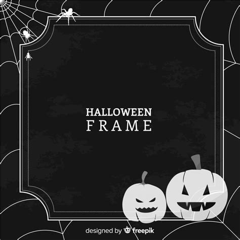 Free Vector Creepy Halloween Frame With Vintage Style