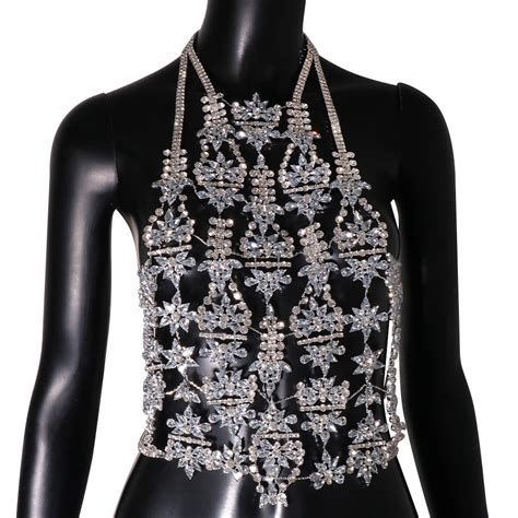 Exaggerated Luxury Rhinestone Body Chain Jewelry Christmas Carnival