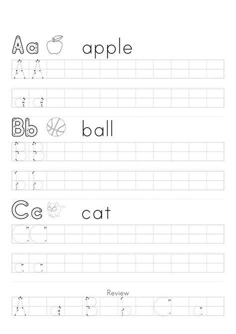 Printable A B C Practice Sheets