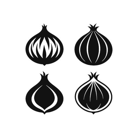 Premium Vector Onion Silhouette Vector Logo Black Colour Art