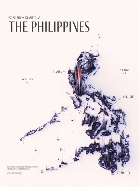 Philippines population density map : r/Philippines