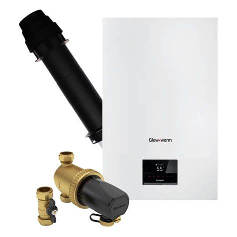 Glowworm Compact Kw Combi Boiler Vertical Flue Kit And Power System