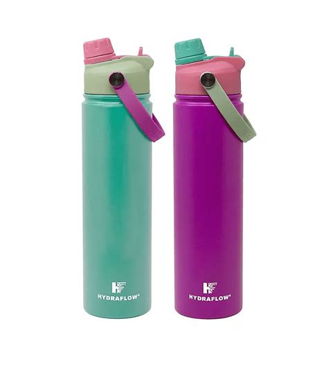 Hydraflow 25-oz. Double Wall Stainless Steel Water Bottle with Dual Lid