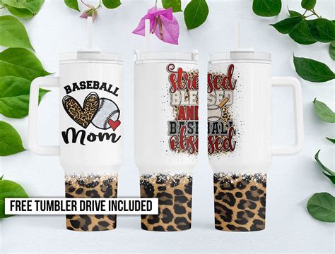 Baseball Mom Oz Quencher Tumbler Wraps Grafik Von Justcatzey