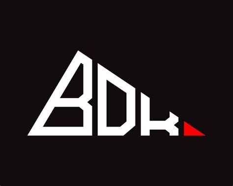 Diseño del logotipo de la letra bdk de forma triangular Vector Premium