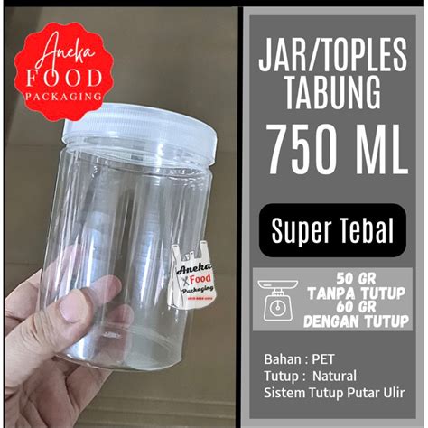 Jual Toples Plastik 750ml Toples Tabung Jar Silinder 750ml Toples