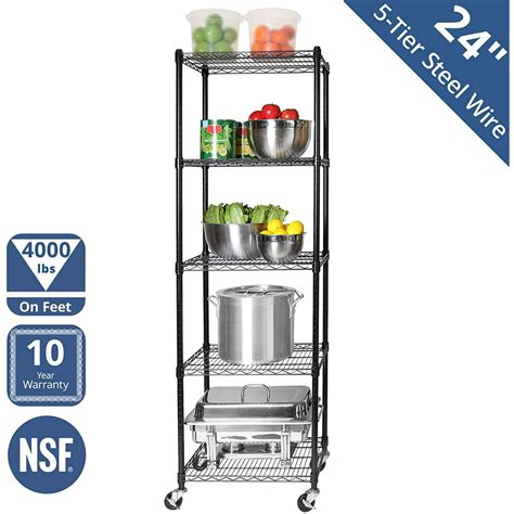 Seville Classics Ultradurable Commercial Grade 5 Tier Nsf Certified Steel Wire Shelving With