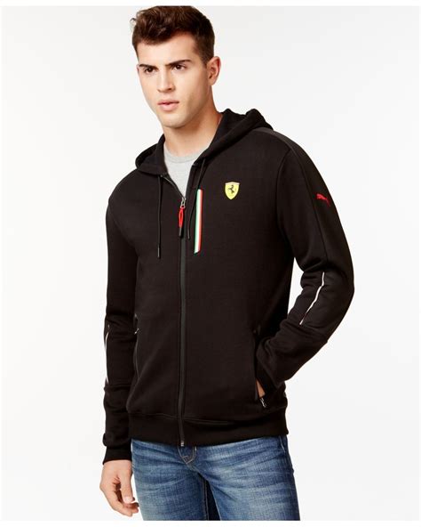 PUMA Ferrari Zip-front Hoodie in Black for Men | Lyst