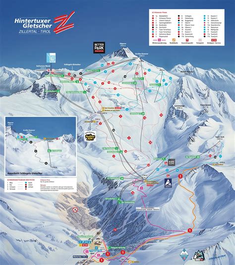 Pistekaart Zillertal Skigebied Met Km Piste In Oostenrijk