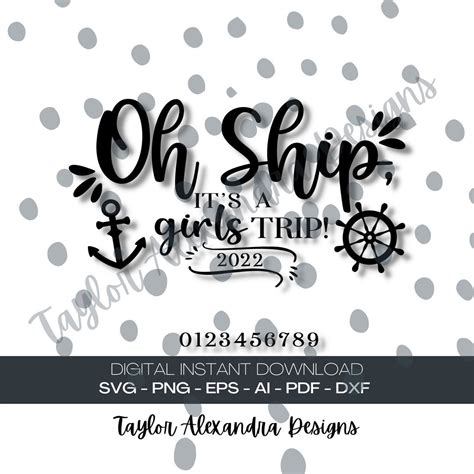 Oh Ship Its A Girls Trip Digital Download Svg Cricut Etsy