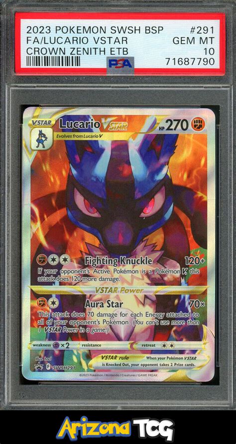 Mavin PSA 10 Lucario Vstar SWSH291 Promo Pokemon Crown Zenith 2023 A2 790