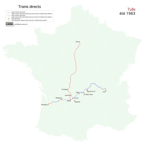 Trains directs au départ de Tulle consultez l étude et les cartes