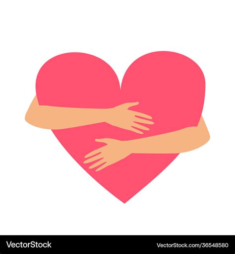 Hands Hugging Heart Isolated On A White Royalty Free Vector