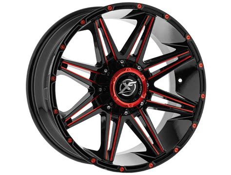 XF Offroad Gloss Black Red XF 220 Wheels Rugged Ridge