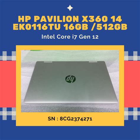 Jual Hp Pavilion X360 14 EK0116TU Gen 12 Core I7 1255U 16GB 512GB