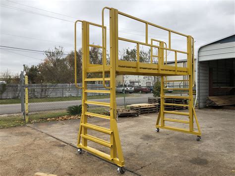 Steel Adjustable Rolling Mobile Platform | Platform & Ladders