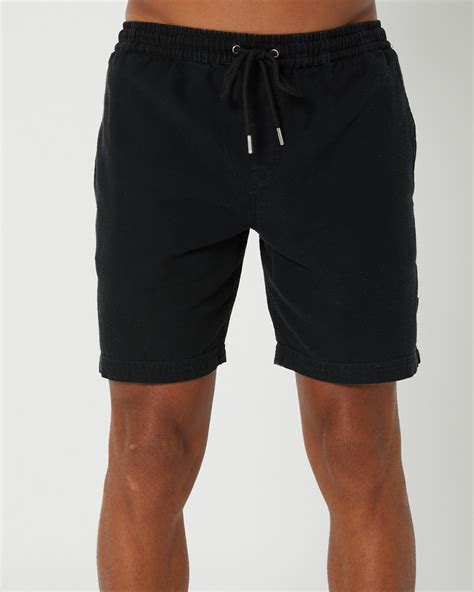 Silent Theory Hemp Elastic Waist Mens Short Black Surfstitch