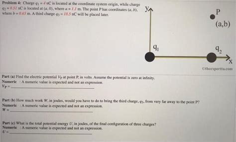 Answered Problem 4 Charge Q1 4 Nc Is Located Bartleby