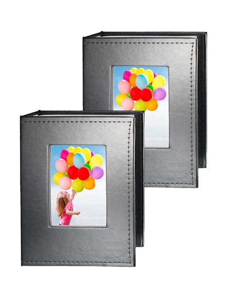 Buy 2 Pack Small Photo Album 4x6 Simple Leather Hardcover With Front