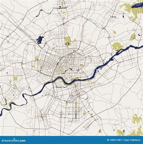 Map of the City of Shenyang, China Stock Illustration - Illustration of ...